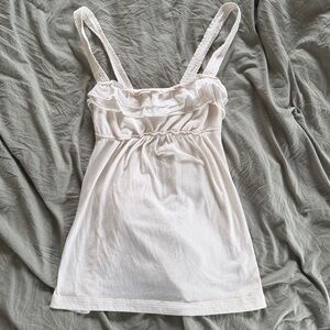 Y2K Cream Colored Abercrombie Babydoll Tank Top